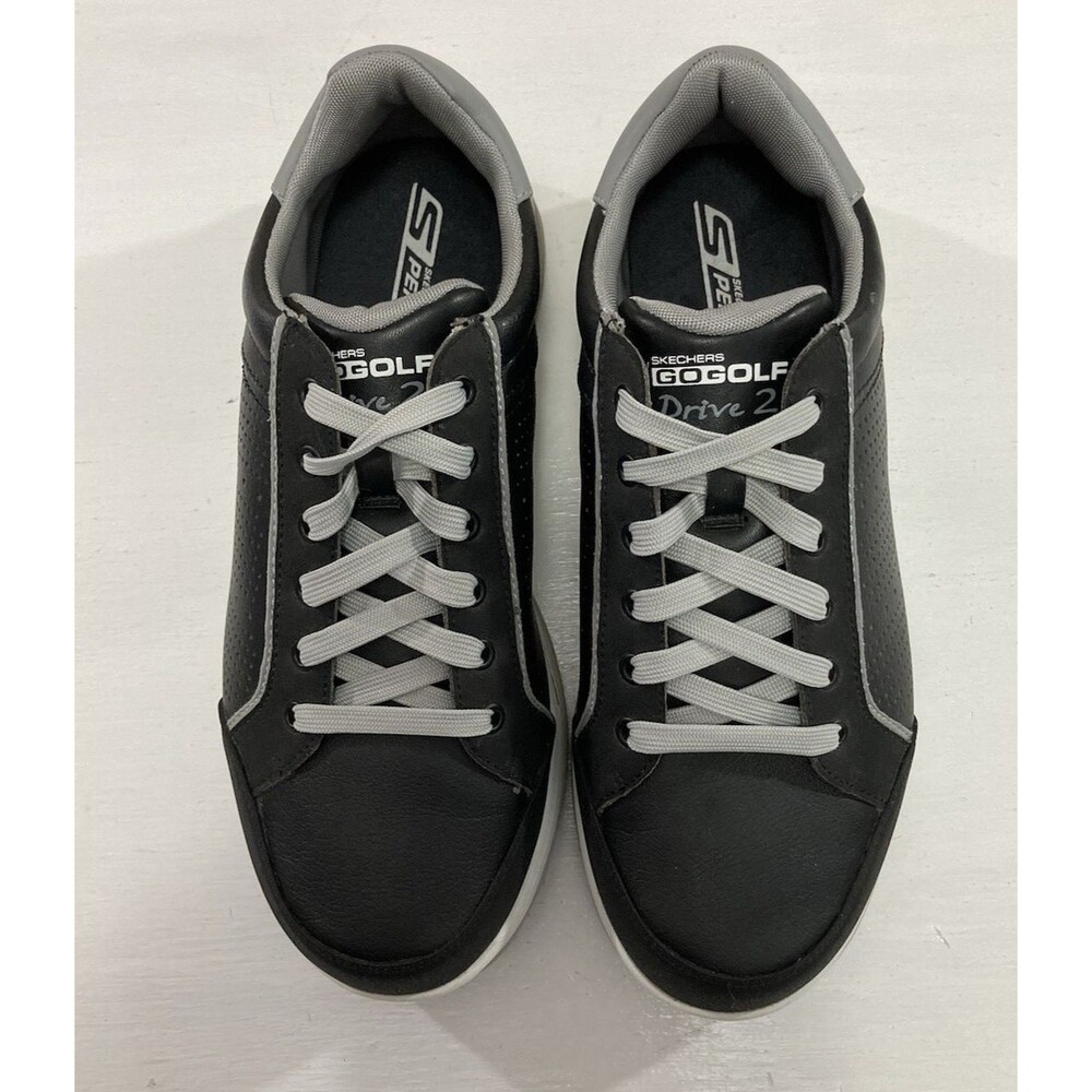 Skechers Go Golf Drive 2 LX Men’s 8 Black Spikeless Leather Golf Shoes 53546 - Picture 2 of 9